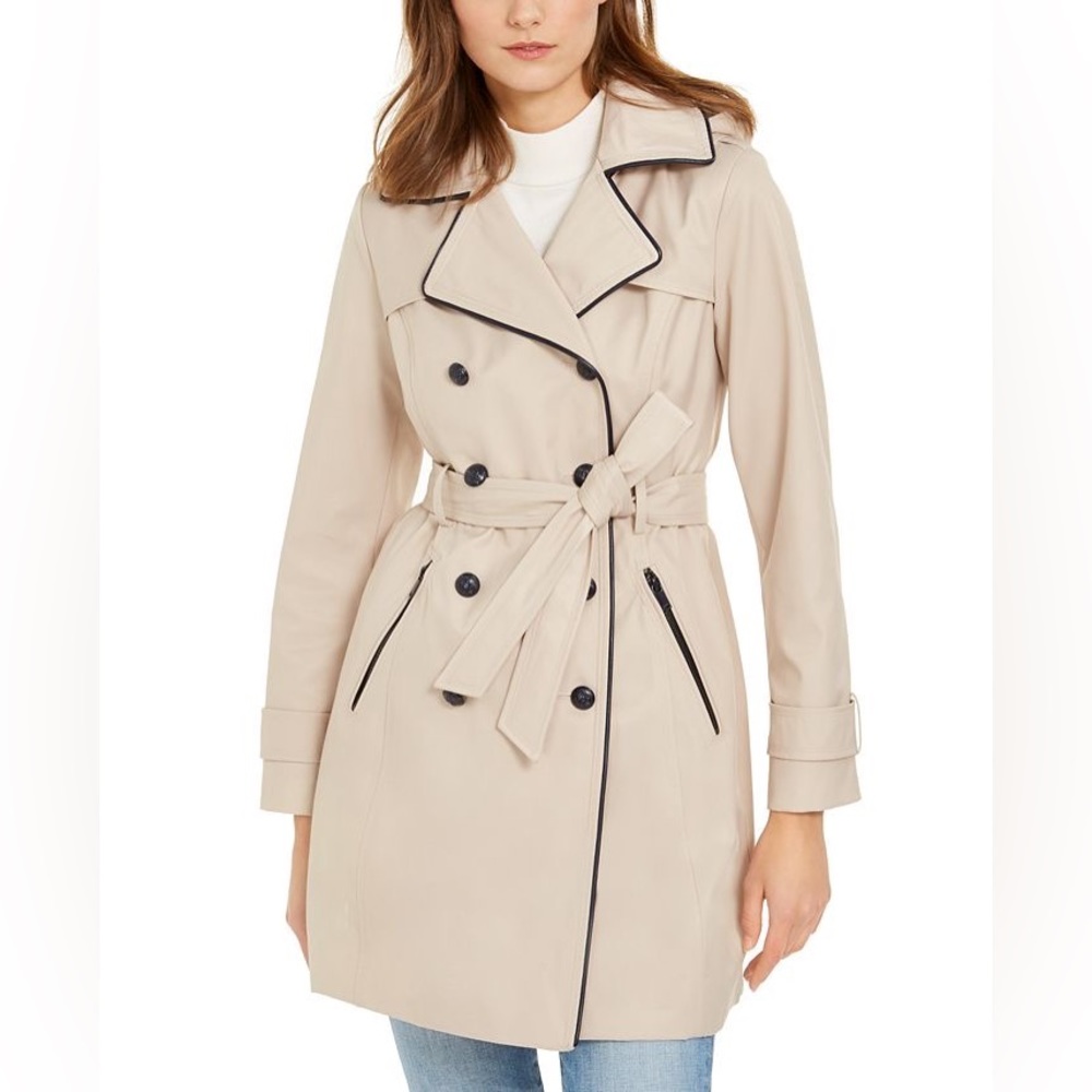 NWT GUESS Hooded Double Breasted Belted Trench Coat (size Small)